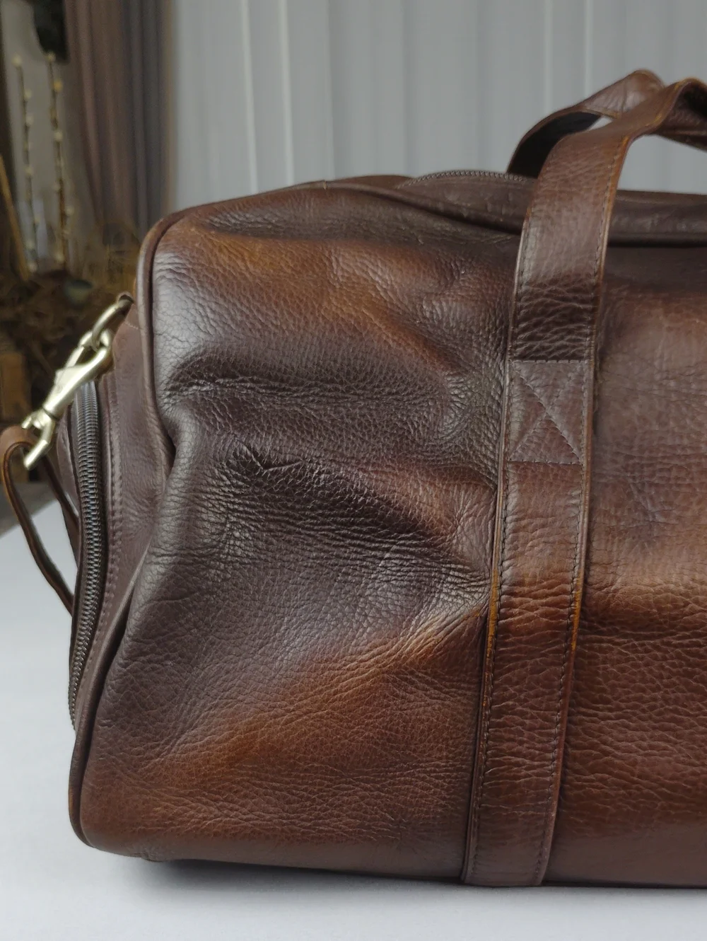 Latico N.J. USA ESPN Vintage Leather Duffel Bag.